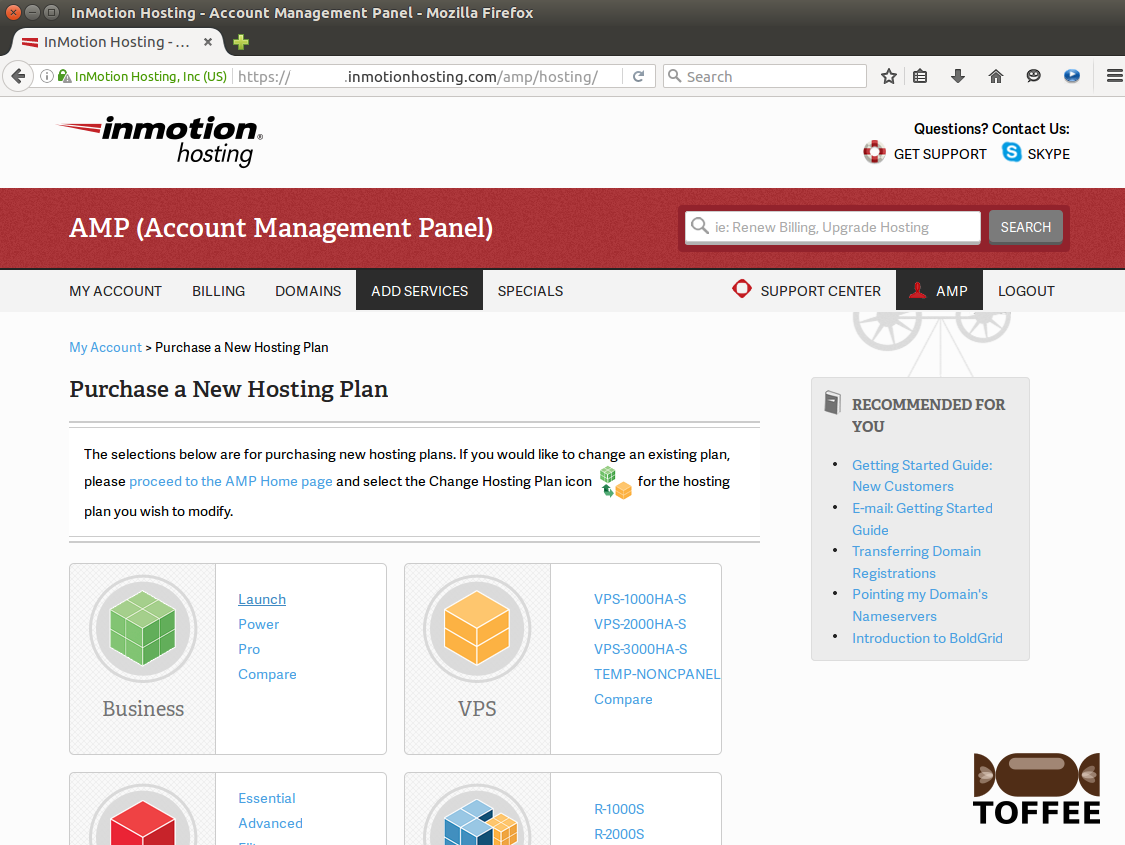 2 Inmotionhosting AddServices Purchase new Hosting plan Business Launch